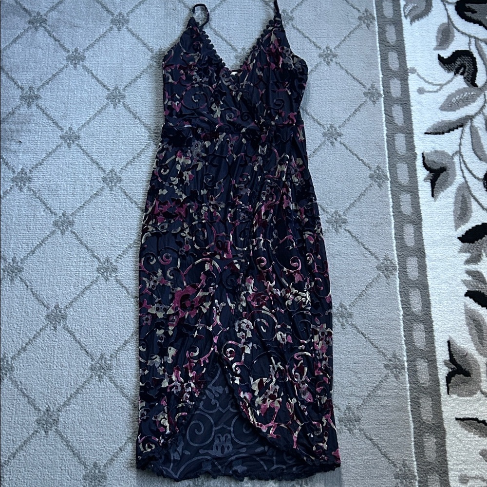 Y2K Adam Levine Collection Navy Floral Romper Dress